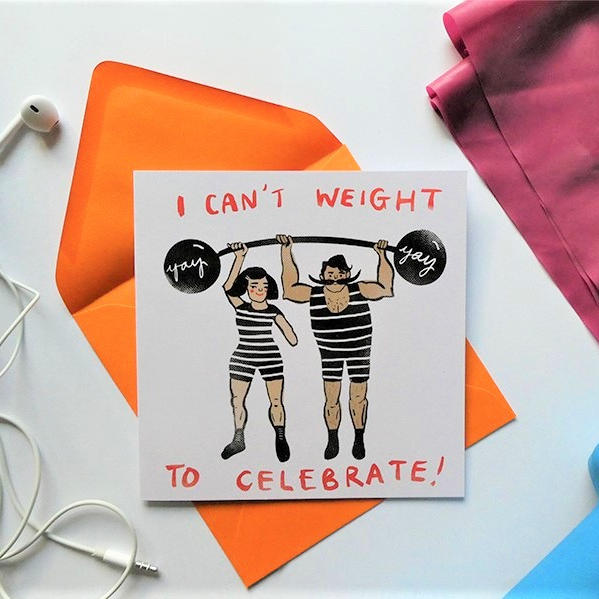 Cards Inclusive I Can't Weight To Celebrate diverse greeting card